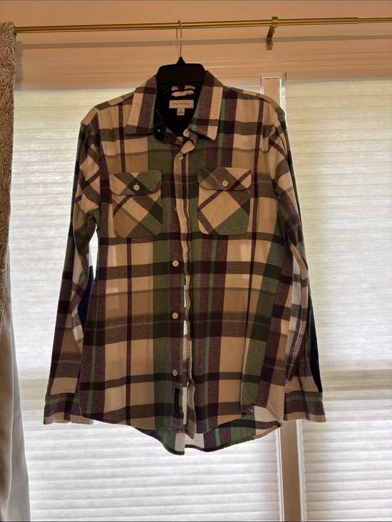 Free Assembly Other - Men's Casual Green Plaid Button-Down Shirt